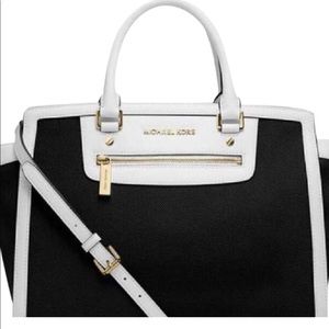 NWT Michael Kors Black & White Satchel Purse